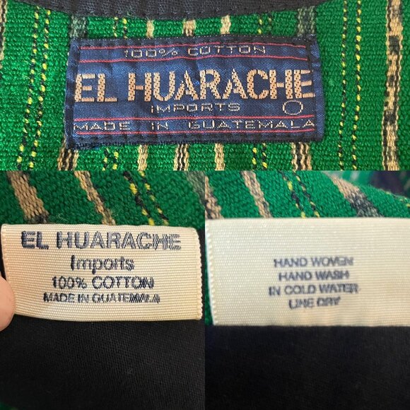 Handmade El Huarache Imports Hand Woven Embroidered Floral Tie Front Vest Large - Picture 3 of 8